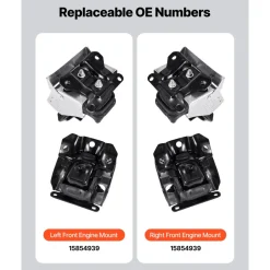 VEVOR Engine Motor Mount Kit Replacement, Set of 2, Compatible with 2007–2013 Chevrolet Silverado 1500 5.3L V8, Replace OE# A5365, A5365, Secure Support, Left and Right Front Mounts