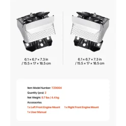 VEVOR Engine Motor Mount Kit Replacement, Set of 2, Compatible with 2007–2013 Chevrolet Silverado 1500 5.3L V8, Replace OE# A5365, A5365, Secure Support, Left and Right Front Mounts