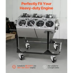VEVOR Engine Stand, 750 LBS Load Capacity Engine Motor Stand, Heavy-Duty Steel Motor Holder with 4 Swivel Casters and 4 Hook Positions, Suitable for BB-CHEVY and GEN-1 SB-CHEVY Engines