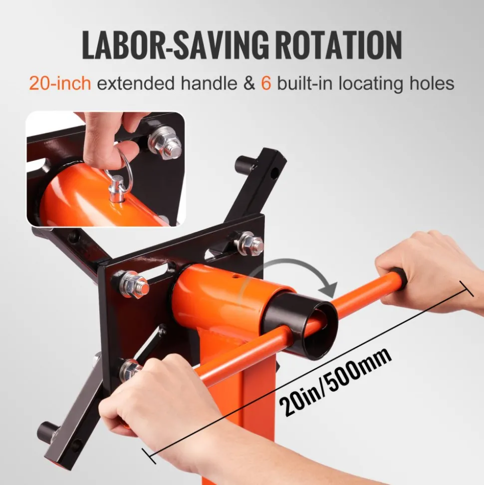 VEVOR Engine Stand, 1500 lbs (3/4 Ton) Rotating Engine Motor Stand with 360 Degree Adjustable Head, Cast Iron Folding Motor Hoist Dolly, 5-Caster, 4 Adjustable Arms, for Vehicle Maintenance