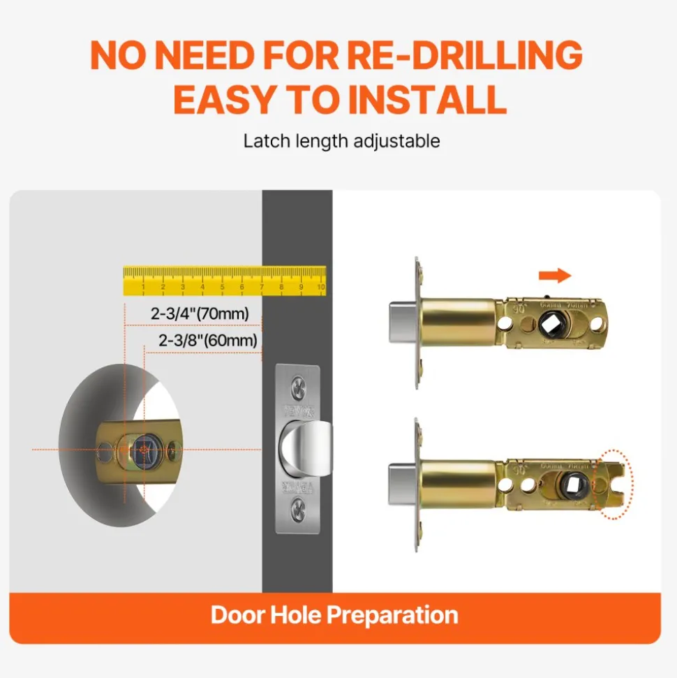 VEVOR Entry Door Locksets with Deadbolt, 5 Pack Satin Nickel Entry Lever and Single Cylinder Deadbolt, Keyed Alike Combo Pack, Fit for 1-3/8" to 1-3/4" Door Thickness, for Entrance and Front Door