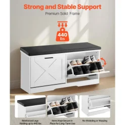VEVOR Entryway Shoe Storage Bench 39.4