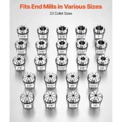 VEVOR ER40 Collet Set 1/8"-1" 23 Piece ER40 Spring Collet Chuck Set, for CNC Milling Machines & Drill Presses, 0.0006" TIR High Concentricity, Precision Lathe Chuck Tool with Storage Case, Alloy Steel