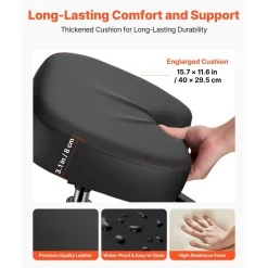 VEVOR Ergonomic Kneeling Chair with Backrest & Wheels, Mobile X-Shaped Posture Knee Chair with Adjustable Height & Thick Foam Cushions, Relief for Neck or Back Pain for Home, Office, Meditation, Black
