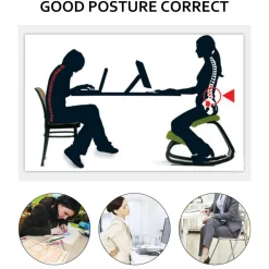 VEVOR Ergonomic Kneeling Chair with Backrest & Wheels, Mobile X-Shaped Posture Knee Chair with Adjustable Height & Thick Foam Cushions, Relief for Neck or Back Pain for Home, Office, Meditation, Black