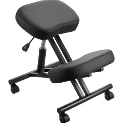 VEVOR Ergonomic Kneeling Chair with Wheels, Mobile X-Shaped Posture Knee Chair with Adjustable Height & Thick Foam Cushions, Natural Relief for Neck or Back Pain for Home, Office or Meditation, Black