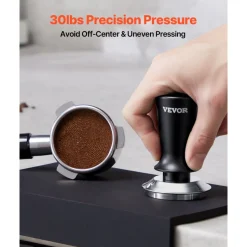 VEVOR Espresso Tamper 51mm, Spring Loaded Coffee Tamper, 30 lbs Tamper Tool Espresso, Stainless Tamper with Non-Slip Grip