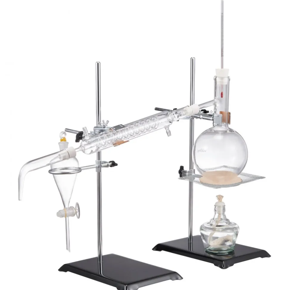 VEVOR Essential Oil Distillation Kit, 500ml Distillation Apparatus, 3.3 Boro Lab Glassware Distillation Kit with Alcohol Lamp, Ceramic Mesh and 24, 40 Joint, 28 pcs Set