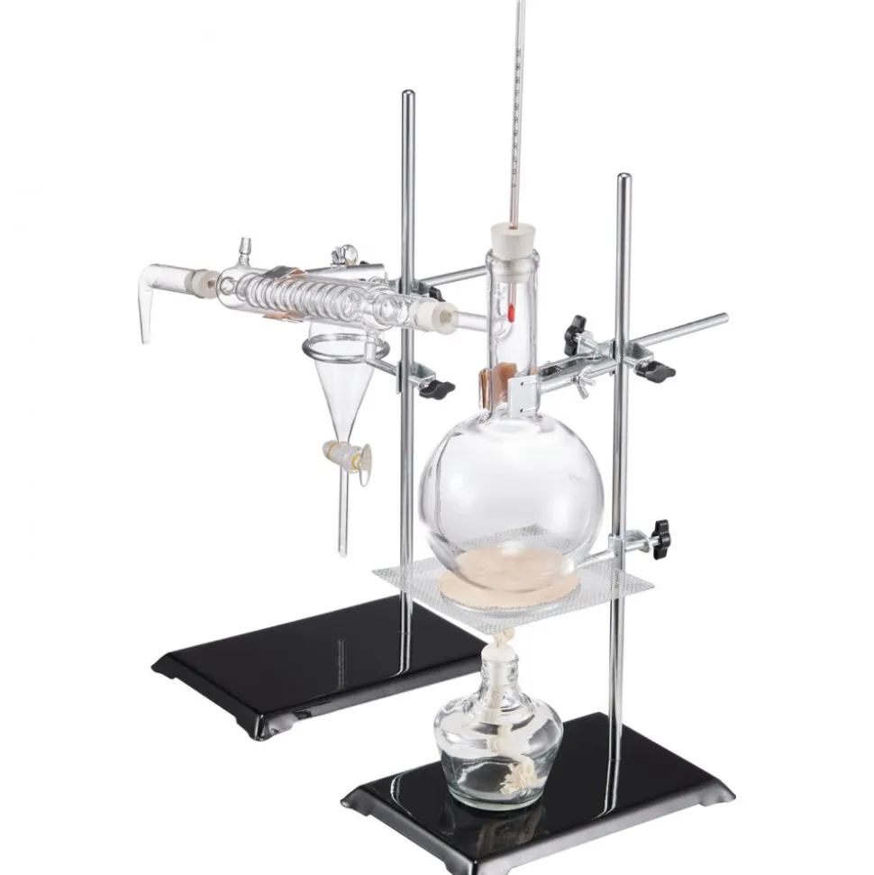 VEVOR Essential Oil Distillation Kit, 500ml Distillation Apparatus, 3.3 Boro Lab Glassware Distillation Kit with Alcohol Lamp, Ceramic Mesh and 24, 40 Joint, 28 pcs Set