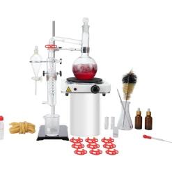 VEVOR Essential Oil Distillation Kit, 500ml Distillation Apparatus, 3.3 Boro Lab Glassware Distillation Kit with 1000W Heating Plate and 24, 40 Joint, 33 pcs Set