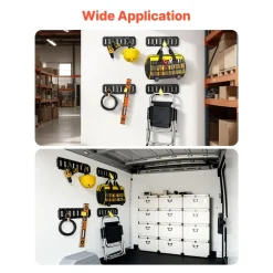 VEVOR E-Track Tie-Down Rail Kit, 4 Pack 1.3 ft E Tracks Set, 21 Pcs Includes 2 Ratchet Straps & 4 O-Rings & 4 Tie-Offs with D-Ring & 2 Single Slots & 8 End Caps & 1 Bag, Fit for Garages Vans Trailers