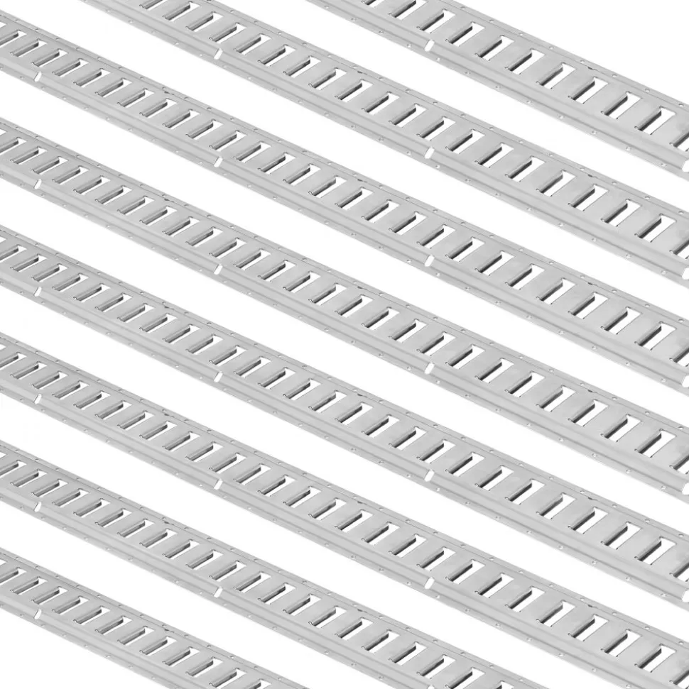 VEVOR E Track Tie-Down Rail Kit, 32PCS 5' E-Tracks Set Includes 8 Steel Rails & 8 O-Rings & 8 Tie-Offs with D-Ring & 8 End Caps, Trailer Securing Accessories for Cargo Motorcycles Bikes, 1500 lbs Load
