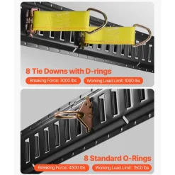 VEVOR E Track Tie Down Rail Kit, 5' Steel Rails, 4 Pack, Secure Cargo & Heavy Loads Up to 2000 lbs, Heavy Duty Etrack Rails with Screws for Garages, Vans, Trailers, Motorcycle Tie Downs, ATV Mountings