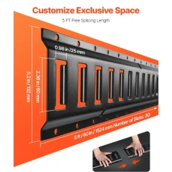 VEVOR E Track Tie Down Rail Kit, 5' Steel Rails, 4 Pack, Secure Cargo & Heavy Loads Up to 2000 lbs, Heavy Duty Etrack Rails with Screws for Garages, Vans, Trailers, Motorcycle Tie Downs, ATV Mountings