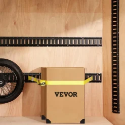 VEVOR E Track Tie Down Rail Kit, 5' Steel Rails, 4 Pack, Secure Cargo & Heavy Loads Up to 2000 lbs, Heavy Duty Etrack Rails with Screws for Garages, Vans, Trailers, Motorcycle Tie Downs, ATV Mountings