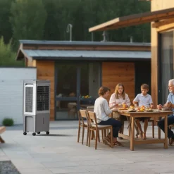 VEVOR Evaporative Air Cooler, 1800 CFM with 6.8 Gallon Water Tank Swamp Cooler, Portable Cooling Fan with Remote Control, 12H Timer, 4 Ice Boxes, Quiet Operation, 3 Wind Speeds for Outdoor Indoor Use