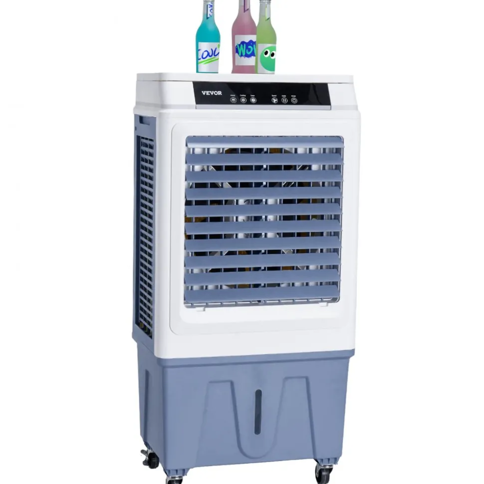 VEVOR Evaporative Air Cooler, 3100 CFM with 9 Gallon Water Tank Swamp Cooler, Portable Cooling Fan with Remote Control, 12H Timer, 4 Ice Boxes, Quiet Operation, 3 Wind Speeds for Outdoor Indoor Use