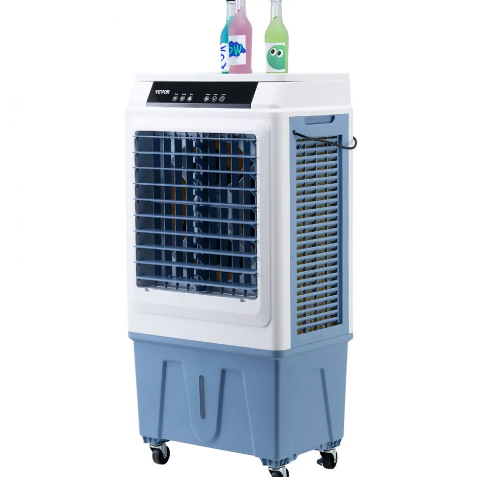 VEVOR Evaporative Air Cooler, 3100 CFM with 9 Gallon Water Tank Swamp Cooler, Portable Cooling Fan with Remote Control, 12H Timer, 4 Ice Boxes, Quiet Operation, 3 Wind Speeds for Outdoor Indoor Use