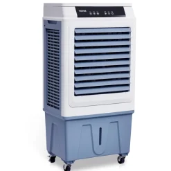 VEVOR Evaporative Air Cooler, 3100 CFM with 9 Gallon Water Tank Swamp Cooler, Portable Cooling Fan with Remote Control, 12H Timer, 4 Ice Boxes, Quiet Operation, 3 Wind Speeds for Outdoor Indoor Use
