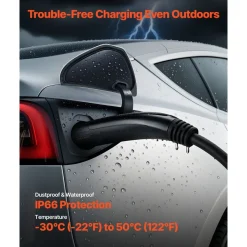 VEVOR EV Charger Extension Cable for Tesla, 48Amp 40 ft Max 240V 11.52 kW with NACS Plug, EV Extension Cord for Level 1/2 Tesla Mobile/Wall Connector/Destination Charger, Model Y/X/3/S, Carrying Bag