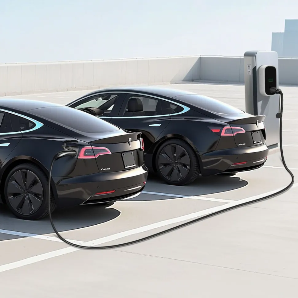 VEVOR EV Charger Extension Cable for Tesla, 48Amp 21 ft Max 240V 11.52 kW with NACS Plug, EV Extension Cord for Level 1/2 Tesla Mobile/Wall Connector/Destination Charger, Model Y/X/3/S, Carrying Bag