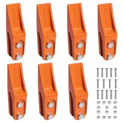 VEVOR Excavator Bucket Teeth with Pins, 7 Pack 684447 Bucket Tooth Set Fits 5/8-in Buckets Edge, Heavy Duty 7.34 in Bolt on Digging Buckets Teeth Replacement for Skid Steer & Mini Excavator