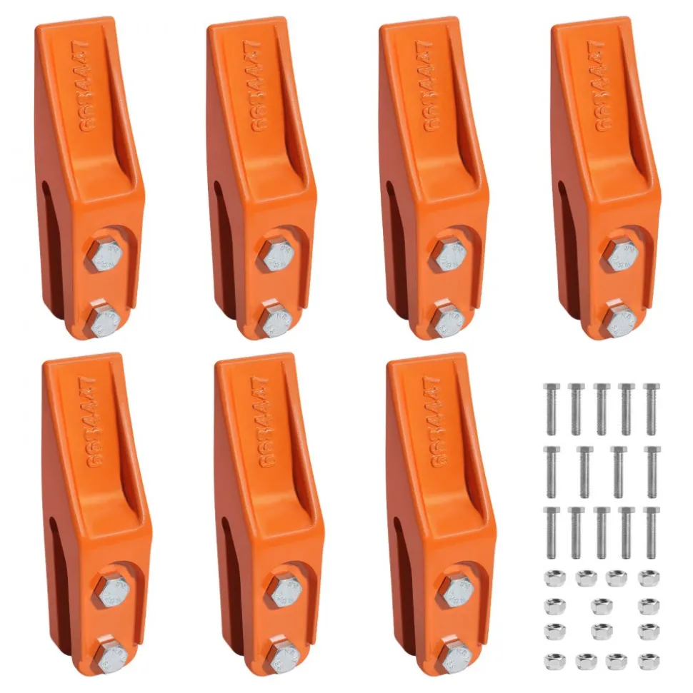 VEVOR Excavator Bucket Teeth with Pins, 7 Pack 684447 Bucket Tooth Set Fits 5/8-in Buckets Edge, Heavy Duty 7.34 in Bolt on Digging Buckets Teeth Replacement for Skid Steer & Mini Excavator