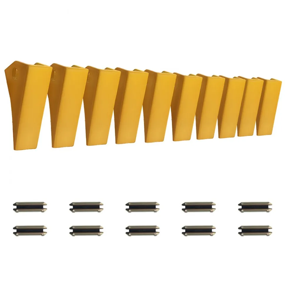 VEVOR Excavator Bucket Teeth with Pins, 10 Pack 5.79 in Bucket Tooth Set Compatible with 23 & 230 Series Excavators, Heavy Duty Bolt on Digging Buckets Teeth for Skid Steer & Mini Excavators