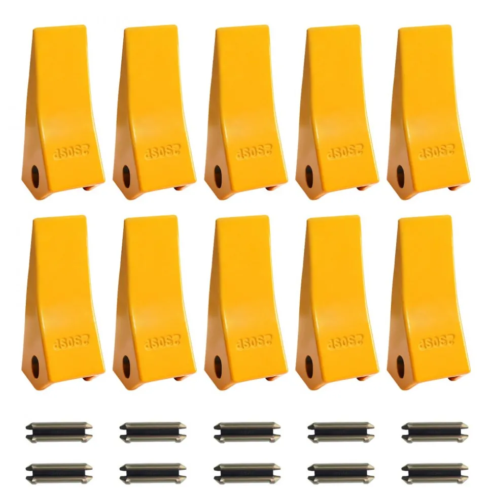 VEVOR Excavator Bucket Teeth with Pins, 10 Pack 5.79 in Bucket Tooth Set Compatible with 23 & 230 Series Excavators, Heavy Duty Bolt on Digging Buckets Teeth for Skid Steer & Mini Excavators