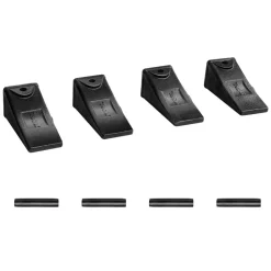 VEVOR Excavator Bucket Teeth with Pins, 4 Pack X156L Bucket Tooth Set for Smooth & Efficient Excavation, Heavy Duty 5.3 in Long Digging Buckets Teeth Replacement for Skid Steer & Mini Excavator