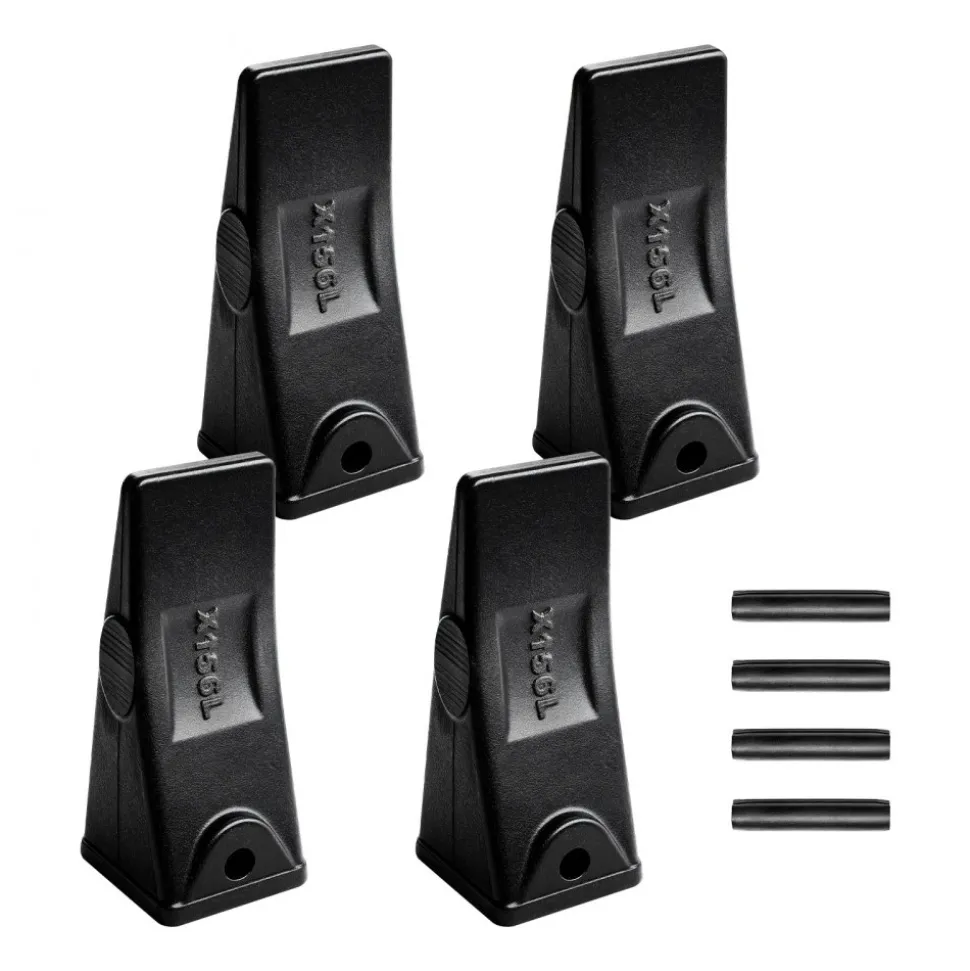 VEVOR Excavator Bucket Teeth with Pins, 4 Pack X156L Bucket Tooth Set for Smooth & Efficient Excavation, Heavy Duty 5.3 in Long Digging Buckets Teeth Replacement for Skid Steer & Mini Excavator