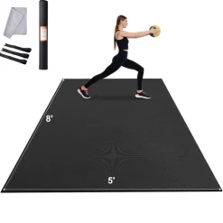 VEVOR Exercise Mat, Non Slip High Density Premium Yoga Mat, Exercise Yoga Mat for Men & Women, Fitness & Exercise Mat with Bag & Carry Strap, for All Types of Home Yoga, Pilate & Floor Workout (8x5ft)