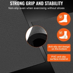VEVOR Exercise Mat, Non Slip High Density Premium Yoga Mat, Exercise Yoga Mat for Men & Women, Fitness & Exercise Mat with Bag & Carry Strap, for All Types of Home Yoga, Pilate & Floor Workout (9x6ft)