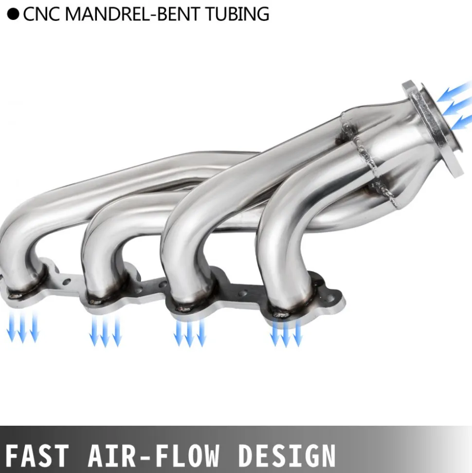 VEVOR Exhaust Header Set 1 3/4" Exhaust Turbo Headers, Stainless Steel Exhaust Manifold Headers, Shorty Engine Conversion LS Swap Exhaust Headers for Chevy LS1 LS2 LS3 LS6 LS10 SUV/Truck Car