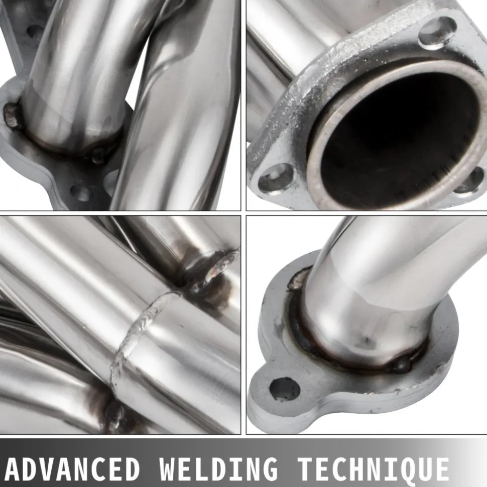 VEVOR Exhaust Header Set 1 3/4" Exhaust Turbo Headers, Stainless Steel Exhaust Manifold Headers, Shorty Engine Conversion LS Swap Exhaust Headers for Chevy LS1 LS2 LS3 LS6 LS10 SUV/Truck Car