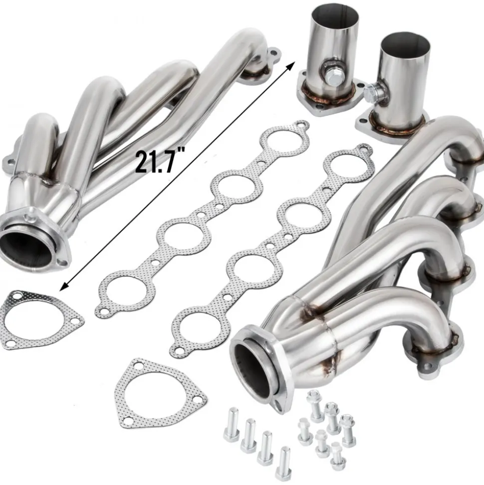 VEVOR Exhaust Header Set 1 3/4" Exhaust Turbo Headers, Stainless Steel Exhaust Manifold Headers, Shorty Engine Conversion LS Swap Exhaust Headers for Chevy LS1 LS2 LS3 LS6 LS10 SUV/Truck Car
