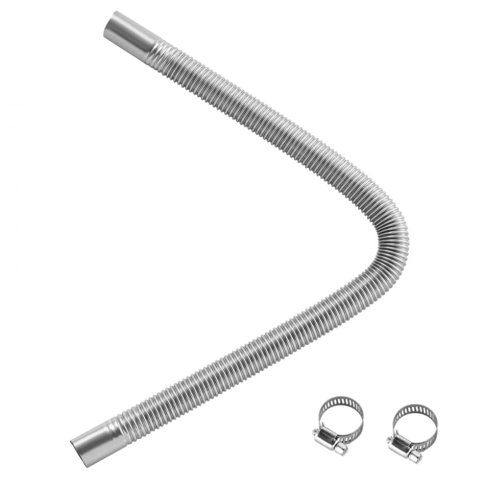 VEVOR Exhaust Hose, 23.6 inch Diesel Heater Flexible Exhaust Pipe, Stainless Steel Exhausts Hoses with 2 Hose Clamps, Air Diesel Parking Heater Exhausts Hoses Line for 2KW 5KW 8KW Diesels Heaters