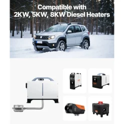 VEVOR Exhaust Hose, 77.95 inch Stainless Steel Exhausts Hose, Diesel Heater Flexible Exhaust Pipe with 2 Hose Clamps, Exhausts Hoses Kit Diesel Heater Accessories for 2KW 5KW 8KW Diesels Heaters