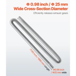 VEVOR Exhaust Hose, 77.95 inch Stainless Steel Exhausts Hose, Diesel Heater Flexible Exhaust Pipe with 2 Hose Clamps, Exhausts Hoses Kit Diesel Heater Accessories for 2KW 5KW 8KW Diesels Heaters