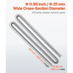 VEVOR Exhaust Hose, 118.1 inch Stainless Steel Exhausts Hose, Diesel Heater Flexible Exhaust Pipe with 2 Hose Clamps, Exhausts Hoses Kit Diesel Heater Accessories for 2KW 5KW 8KW Diesels Heaters