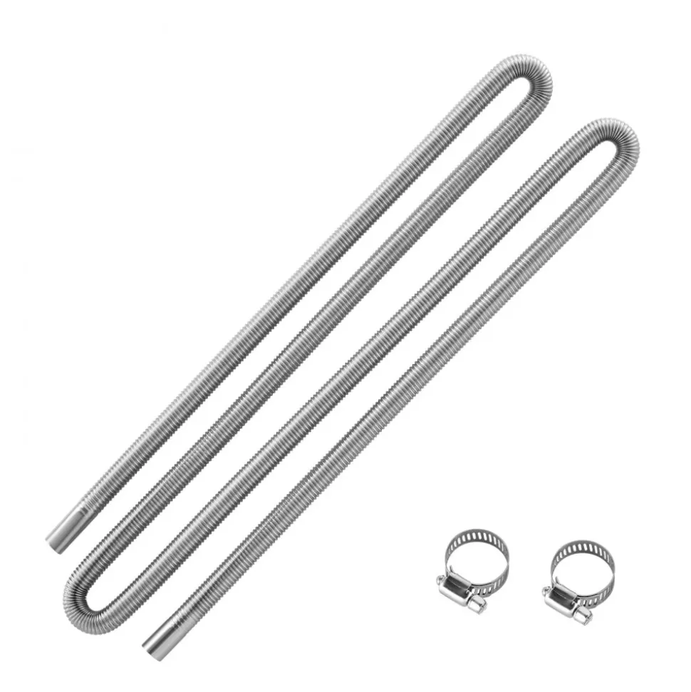 VEVOR Exhaust Hose, 118.1 inch Stainless Steel Exhausts Hose, Diesel Heater Flexible Exhaust Pipe with 2 Hose Clamps, Exhausts Hoses Kit Diesel Heater Accessories for 2KW 5KW 8KW Diesels Heaters