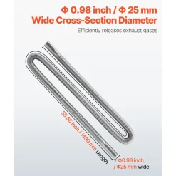 VEVOR Exhaust Hose, 58.7 inch Stainless Steel Exhausts Hose, Diesel Heater Flexible Exhaust Pipe with 2 Hose Clamps, Exhausts Hoses Kit Diesel Heater Accessories for 2KW 5KW 8KW Diesels Heaters