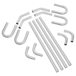 VEVOR Exhaust Kit, 16pcs, DIY Universal Galvanized Steel Exhaust Kit with Slip-Fit Joint & Large Exhaust Tube, Rust-Proof Exhaust Pipe for Exhaust System, Fit for Garage/Auto Repair Store/4S Store