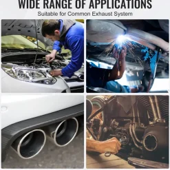 VEVOR Exhaust Kit, 8 Pieces, DIY Universal Galvanized Steel Exhaust Kit with Slip-Fit Joint & Large Exhaust Tube, Rust-Proof Exhaust Pipe for Exhaust System, Fit for Garage/Auto Repair Store/4S Store