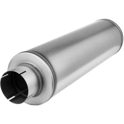 VEVOR Exhaust Muffler, 4 Inch Inlet & Outlet, 30 Inch Overall Length Stainless Steel Exhaust Tip, Universal Resonator Round Body, High Performance for Trucks, Sedans, Sports Cars, SUVs & Daily Drivers