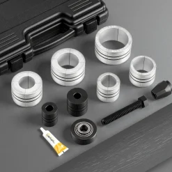 VEVOR Exhaust Pipe Expander Tool Kit, 1-5/8" to 4-1/4" Exhaust Pipe Stretcher, Muffler Pipes Spreader with 7 Heavy-Duty Collects & Storage Case, Automotive Car Tool Kit for Tailpipes Tubes