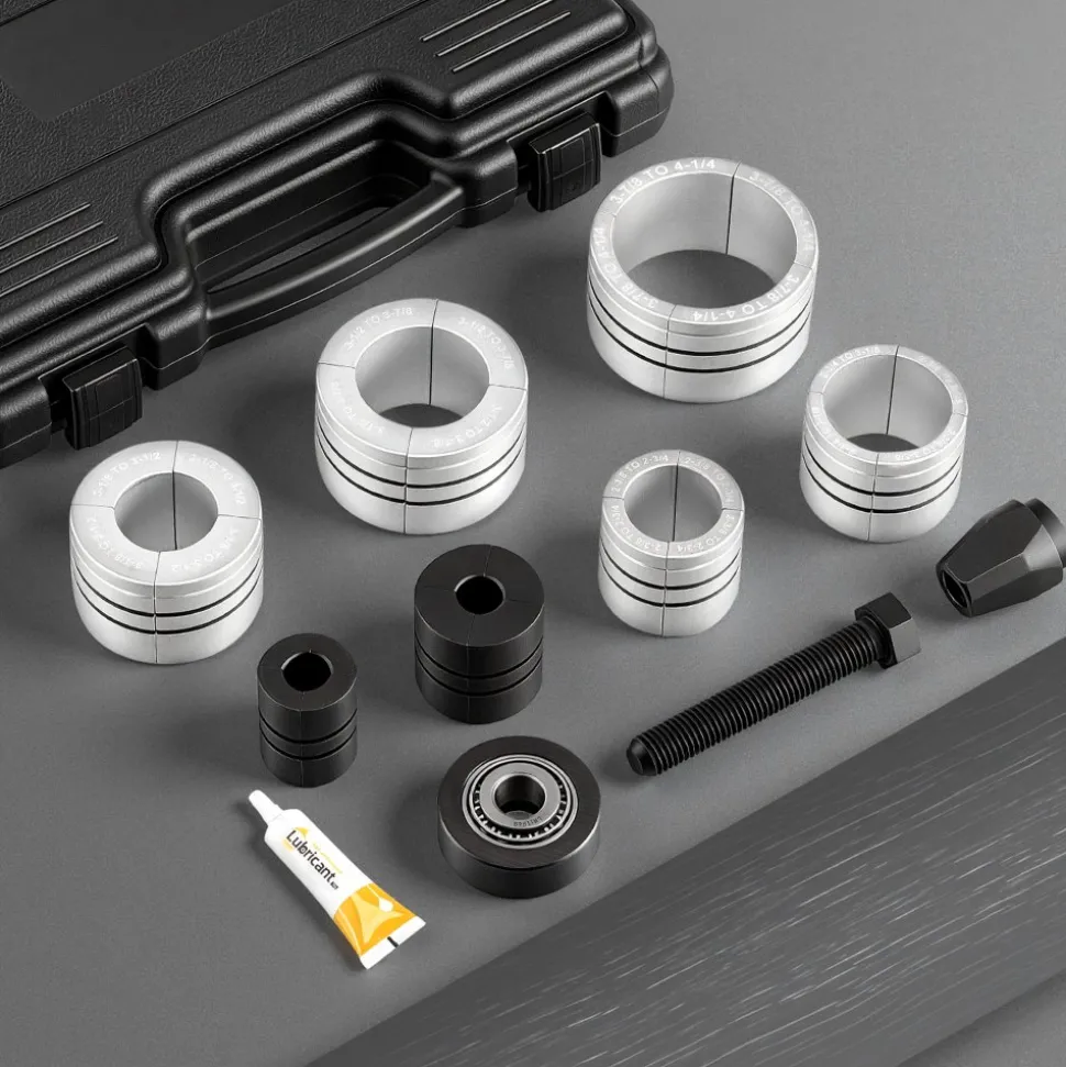 VEVOR Exhaust Pipe Expander Tool Kit, 1-5/8" to 4-1/4" Exhaust Pipe Stretcher, Muffler Pipes Spreader with 7 Heavy-Duty Collects & Storage Case, Automotive Car Tool Kit for Tailpipes Tubes