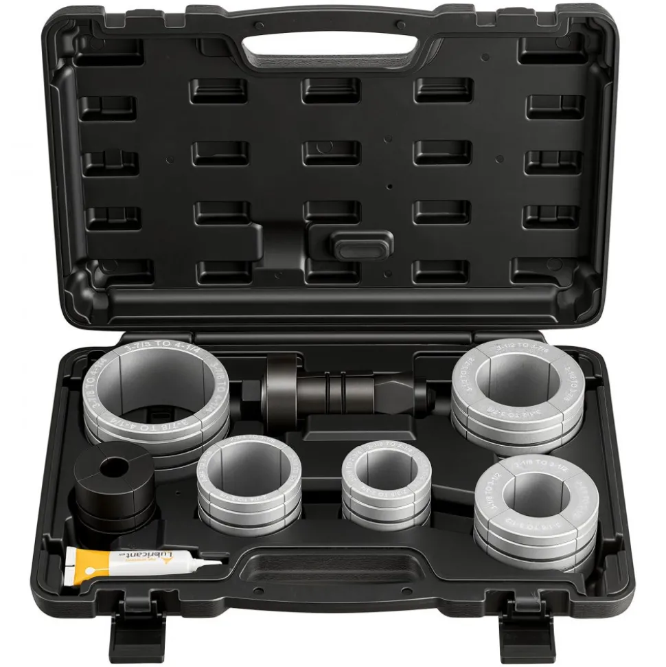 VEVOR Exhaust Pipe Expander Tool Kit, 1-5/8" to 4-1/4" Exhaust Pipe Stretcher, Muffler Pipes Spreader with 7 Heavy-Duty Collects & Storage Case, Automotive Car Tool Kit for Tailpipes Tubes