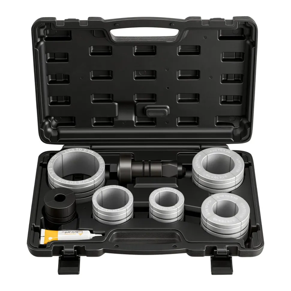 VEVOR Exhaust Pipe Expander Tool Kit, 1-5/8" to 4-1/4" Exhaust Pipe Stretcher, Muffler Pipes Spreader with 7 Heavy-Duty Collects & Storage Case, Automotive Car Tool Kit for Tailpipes Tubes