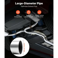 VEVOR Exhaust Pipe, 8 Pcs 2.25 Inch Mild Steel DIY Custom Exhaust Tubing Straight & U-Bend Kit with 90 & 135 Degree Pipes, Galvanized Surface Finish, Universal Fit for Truck, Sedan, Sports Car, SUV